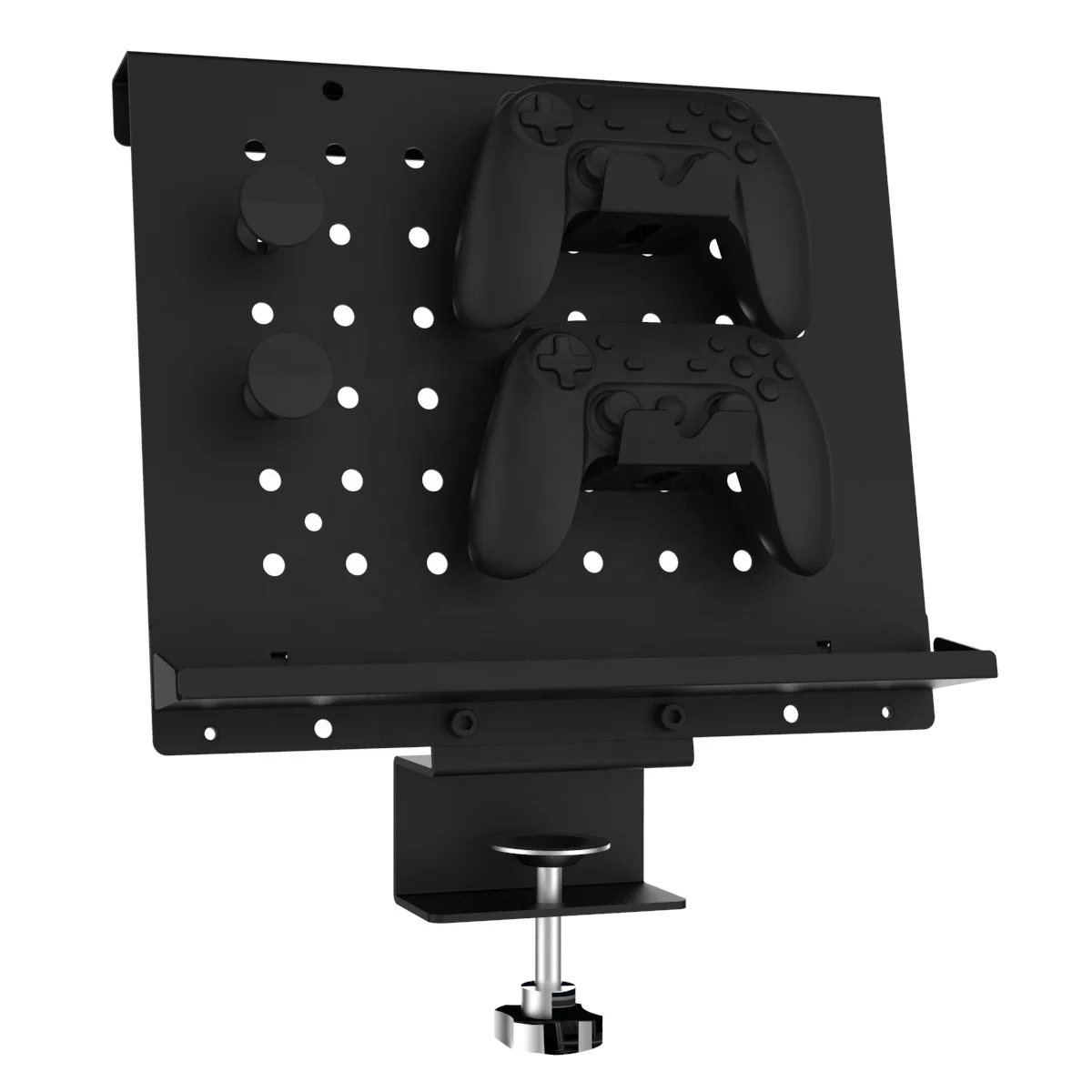 DIY Steel Desk Rack with Hanging Box Wire Holder for Office Organization Clamp-on Pegboard Hook Standing Desk Accessories