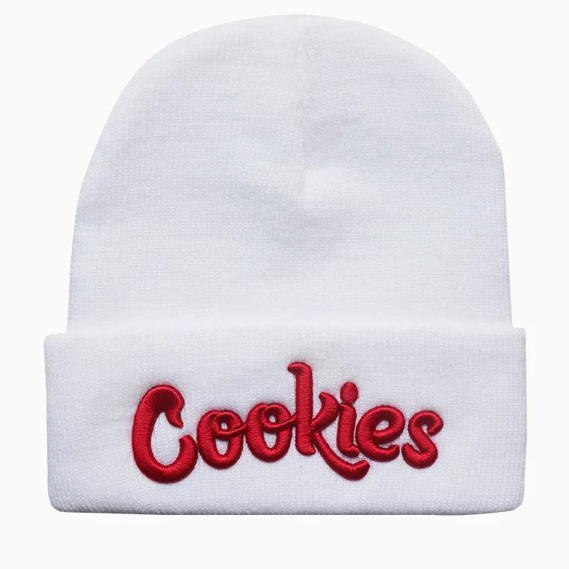 Hot selling letters Cookies embroidered knitted hat winter woolen warm hat