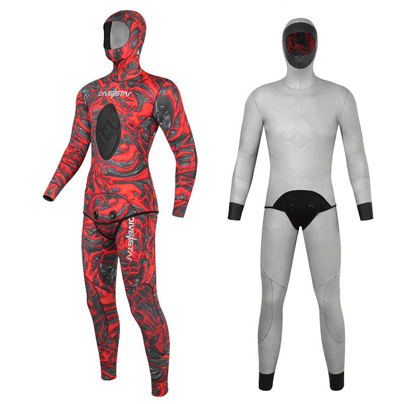 DIVESTAR Wetsuit Spearfishing Yamamoto Neoprene Diving Camo Wetsuits Titanium Coating Lining Unisex Swimming GBS Suit 3MM 5MM