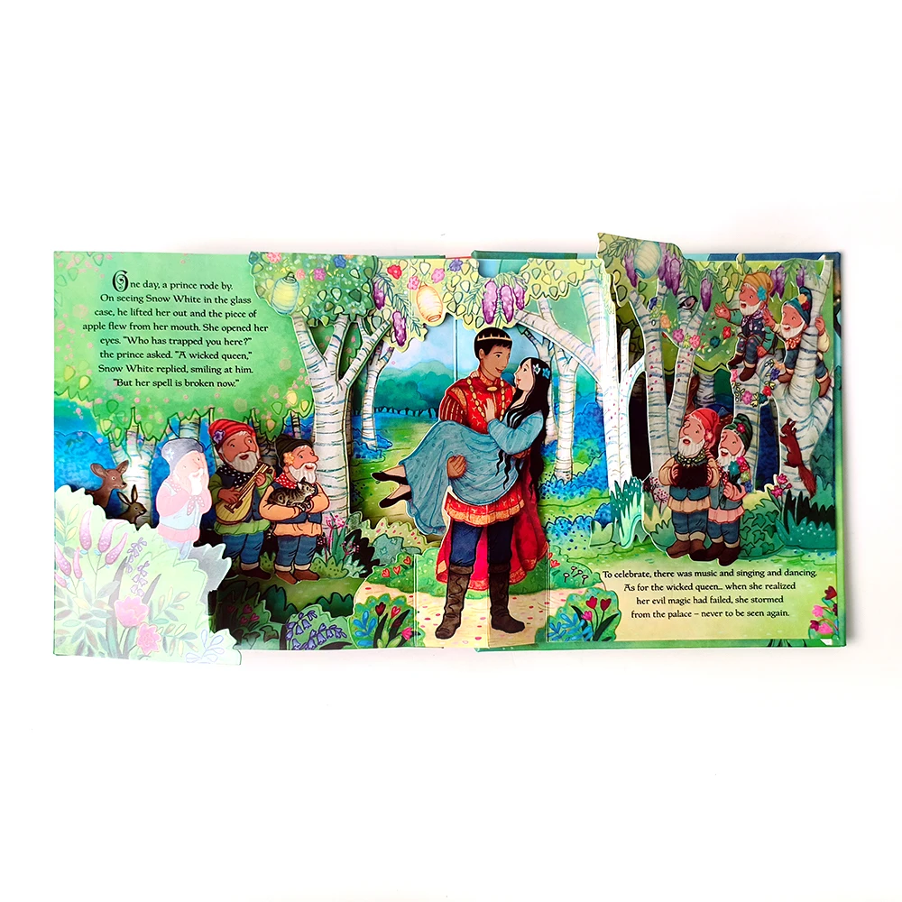 OEM Kids Book Snow White And The Seven Dwarfs Bedtime Story Book For Kids 3D Pop Up Book Printing On Demand
