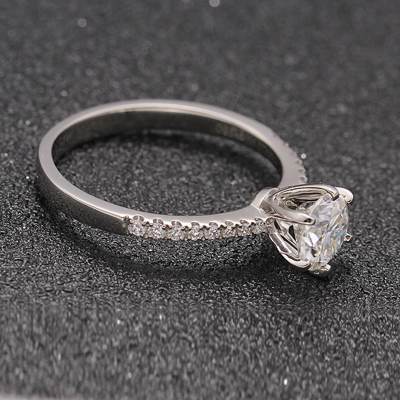 
Original Charles Colvard FOREVER ONE Platinum PT950 Moissanite Engagement Ring 1CT G Color 6 Claws Moissanite Wedding Ring Women 