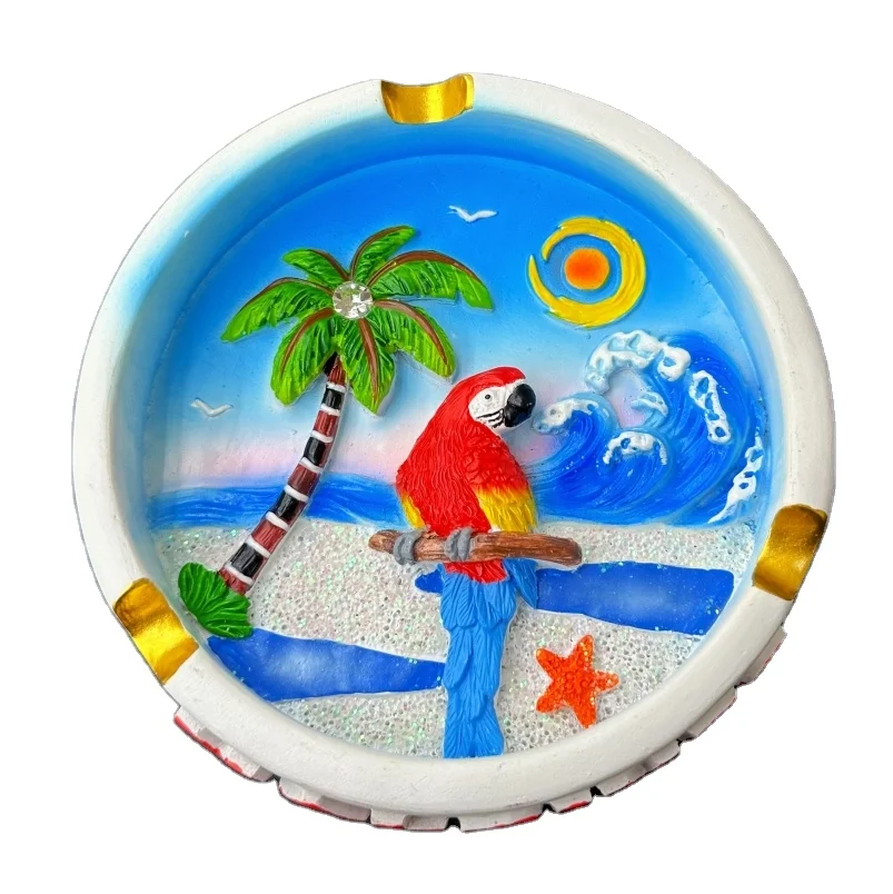Wholesale Custom Cigar Ashtray Smokeless Resin Ashtray Beach Design  Smoking Resin Ashtray