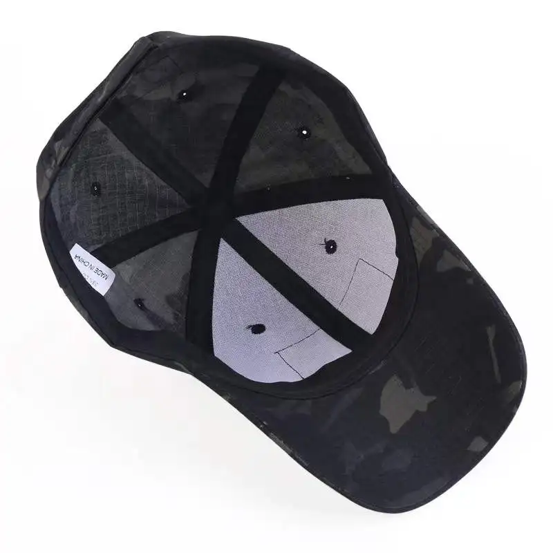 Custom Velcro Patch Outdoor Sports Cap Logo Embroidery Camo Cycling 6 Panels Baseball Caps Hats for Men