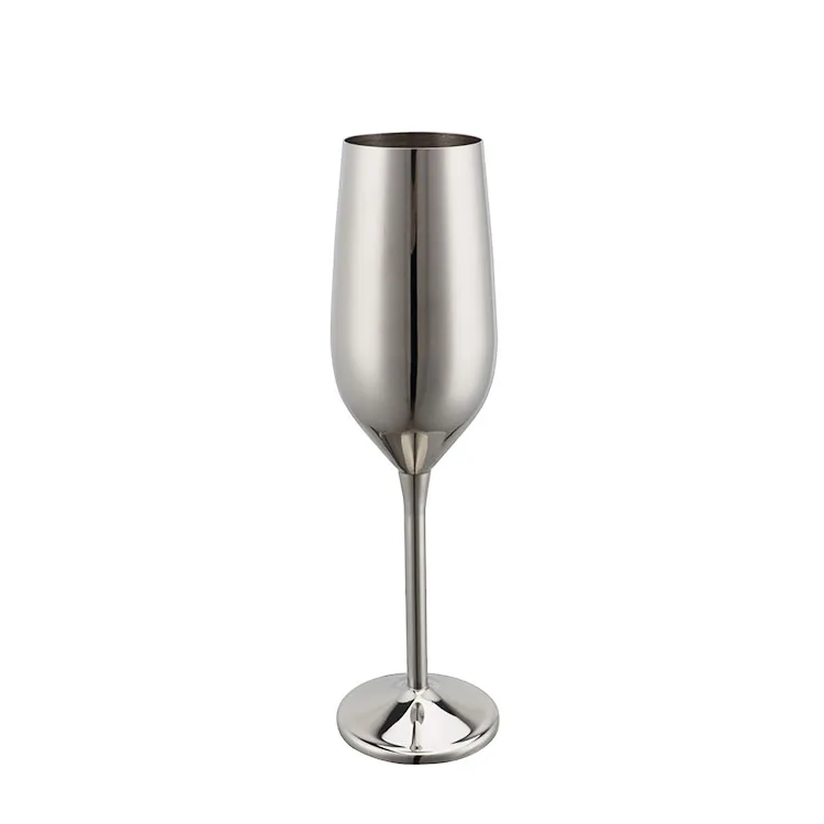 Disposable Luxury Wine Glass with Logo Champagne Stainless steel Hot Sale  240ml Wine Glass Cup Western Creative Europe