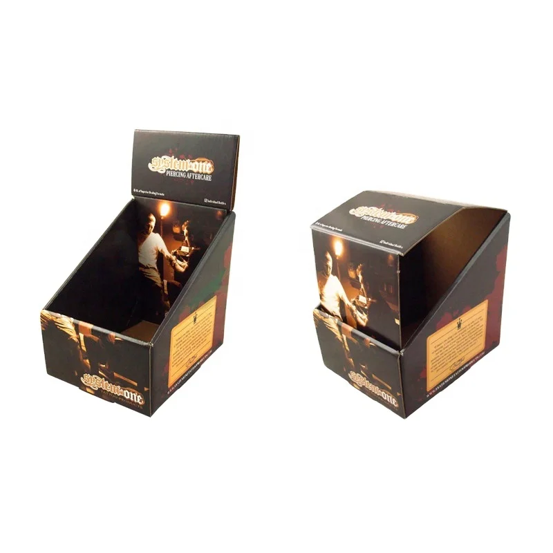 Manufacturer POP custom cardboard Coffee bean Counter displays with tear off line paper Snacks packaging boxes Display Box