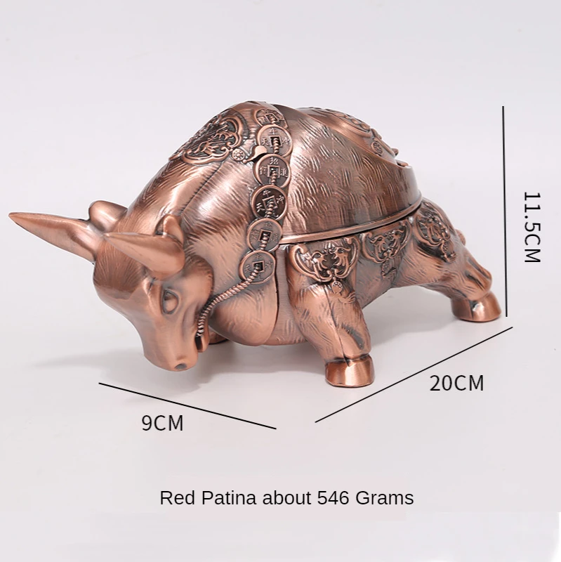 
Magnificent ashtray creative personality trend home living room decoration retro home European style year of the ox ashtray man 