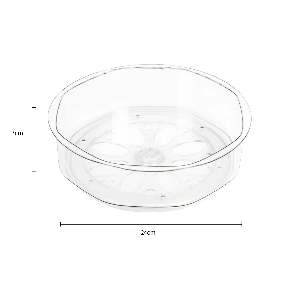Kitchen PET Clear Round Turntable Organizer Set Fridge Plastic Rotating Storage Bins Lazy Susan Set for Cabinet