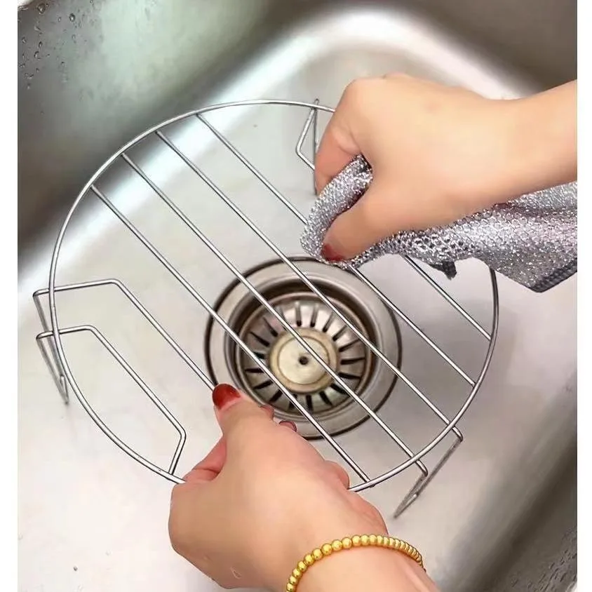 Wool Dish Towel, and Food Storage Containers Metal Wire Cleaning Mesh Dishcloth, Quick-drying Oil-absorbing Steel Kitchen Square