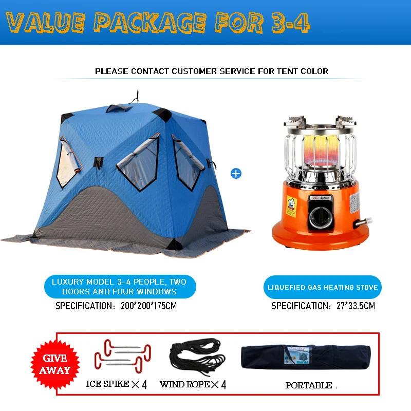 quadrangle canvas ice winter fishing tent