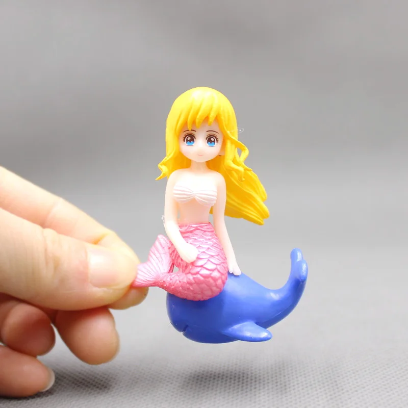 figurines Home Aquariums Fish Tank Decor Micro Landscape Ornaments Plastic Figure Girl Seashell Mermaid