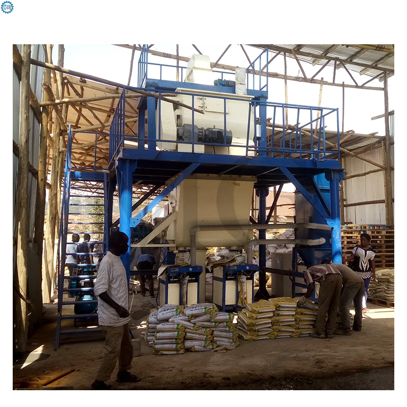 Low Investment Dry Mix Powder Mortar Plant With Twin Double Shaft Paddle Mixer Wall Putty Tile Grout Adhesive Mixing Machine