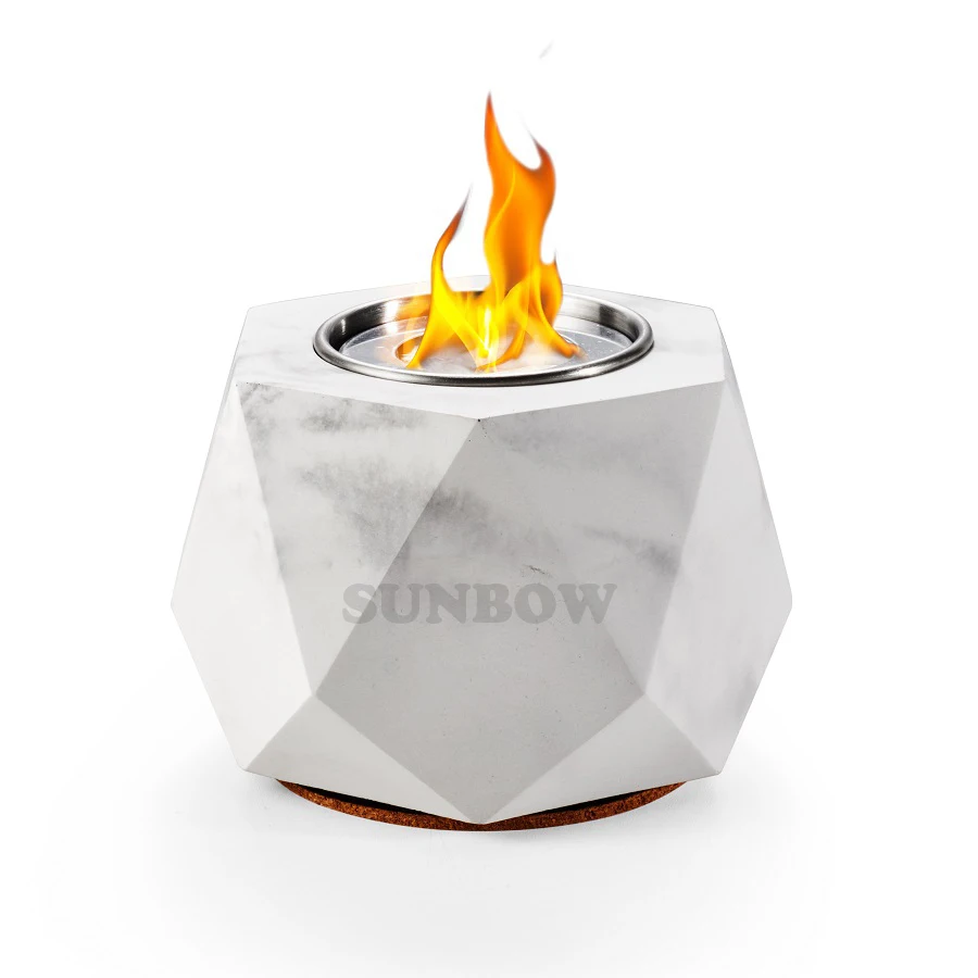 SUNBOW новый дизайн портативный камин на этаноле производитель костра бетонная настольная чаша для