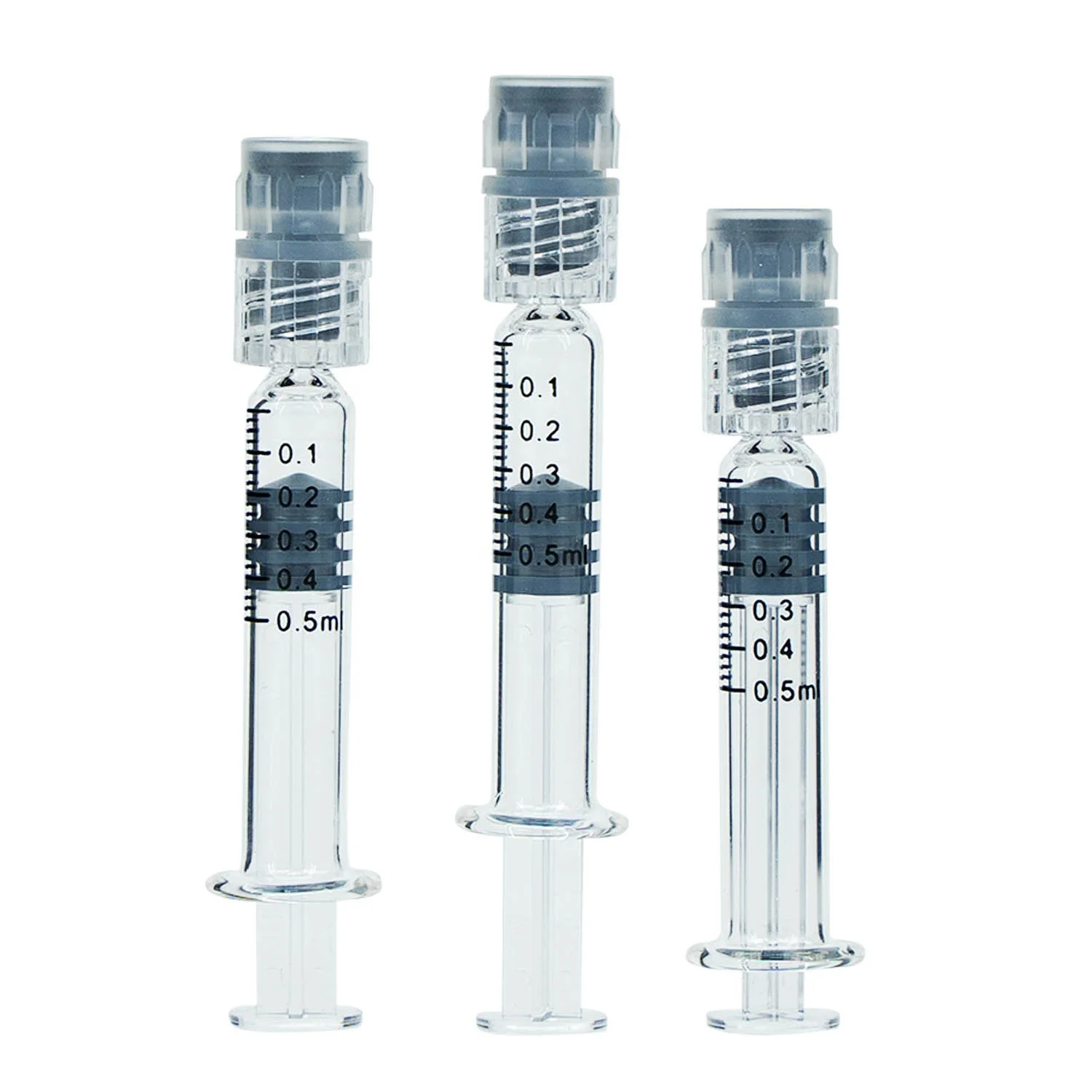 Customized Cosmetic Prefilled Luer Lock Syringe Consumable Luer Slip Glass 0.5ml Custom Logo Disposable Stamping Syringes
