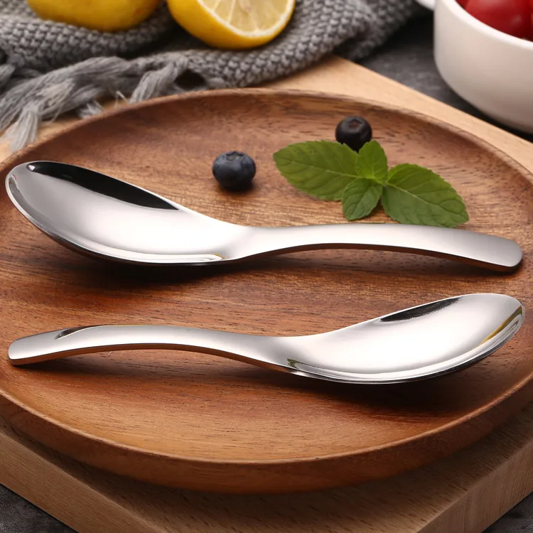 Best selling product high quality food grade 304 stainless steel big rice soup spoon reusable silverware set