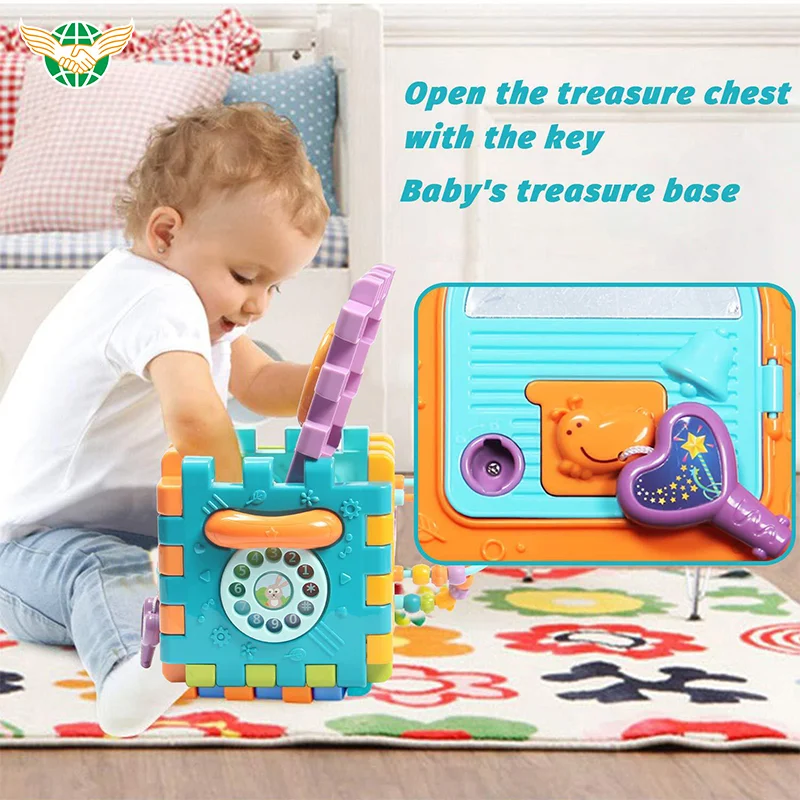 Early Learning toy Multipurpose educatioanal gift for childiren 6-12 months Activity Cube with music