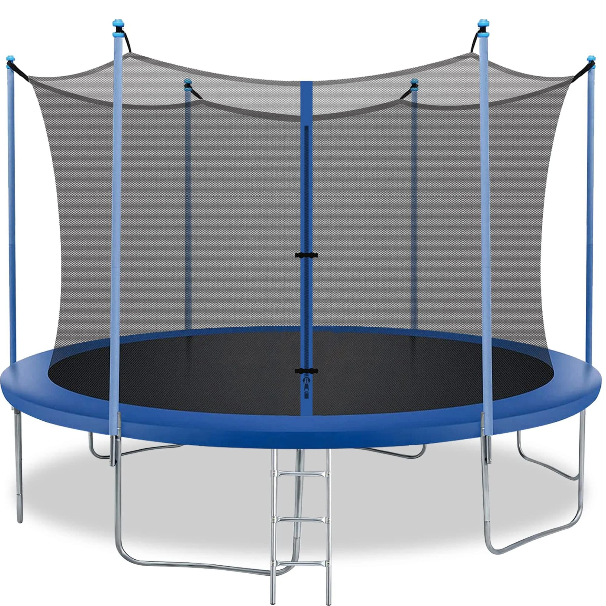 6FT 8FT 10FT 12FT Trampoline with Enclosure Net Outdoor Jump Rectangle Trampoline Exercise Trampoline PVC Spring Cover Padding