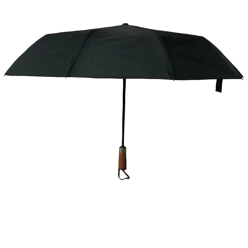 High quality 21inch*8k 190T pongee with golden coating fully auto 3 folding umbrella