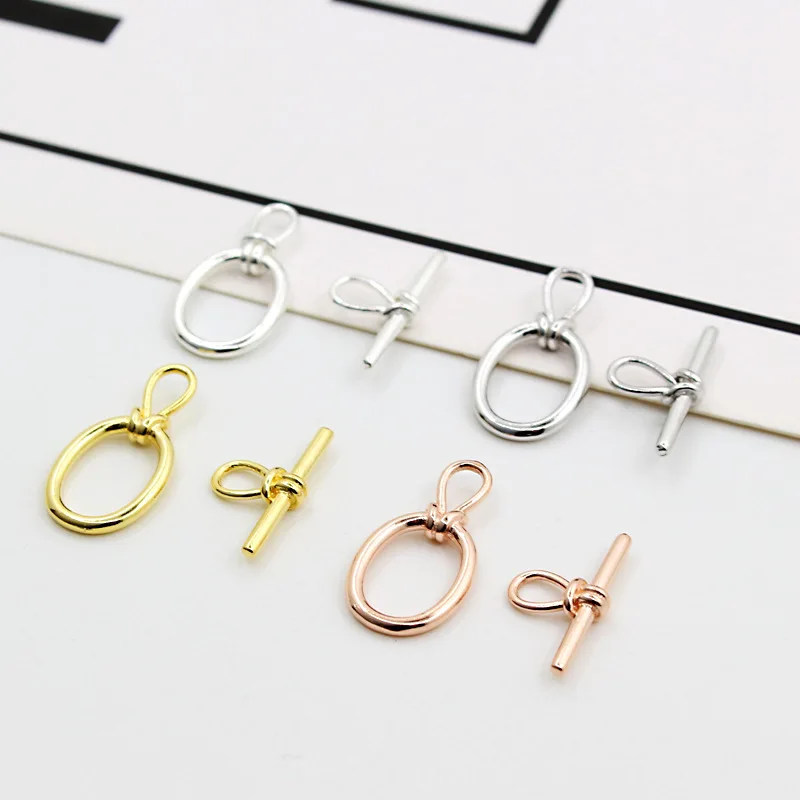 925 Sterling silver OT Buckle making bracelet necklace buckle DIY production bead accessories hemp rope closing buckle