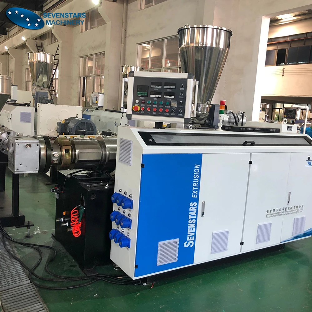 hot sale sevenstars high efficiency double screw extruder PVC pipe making machine