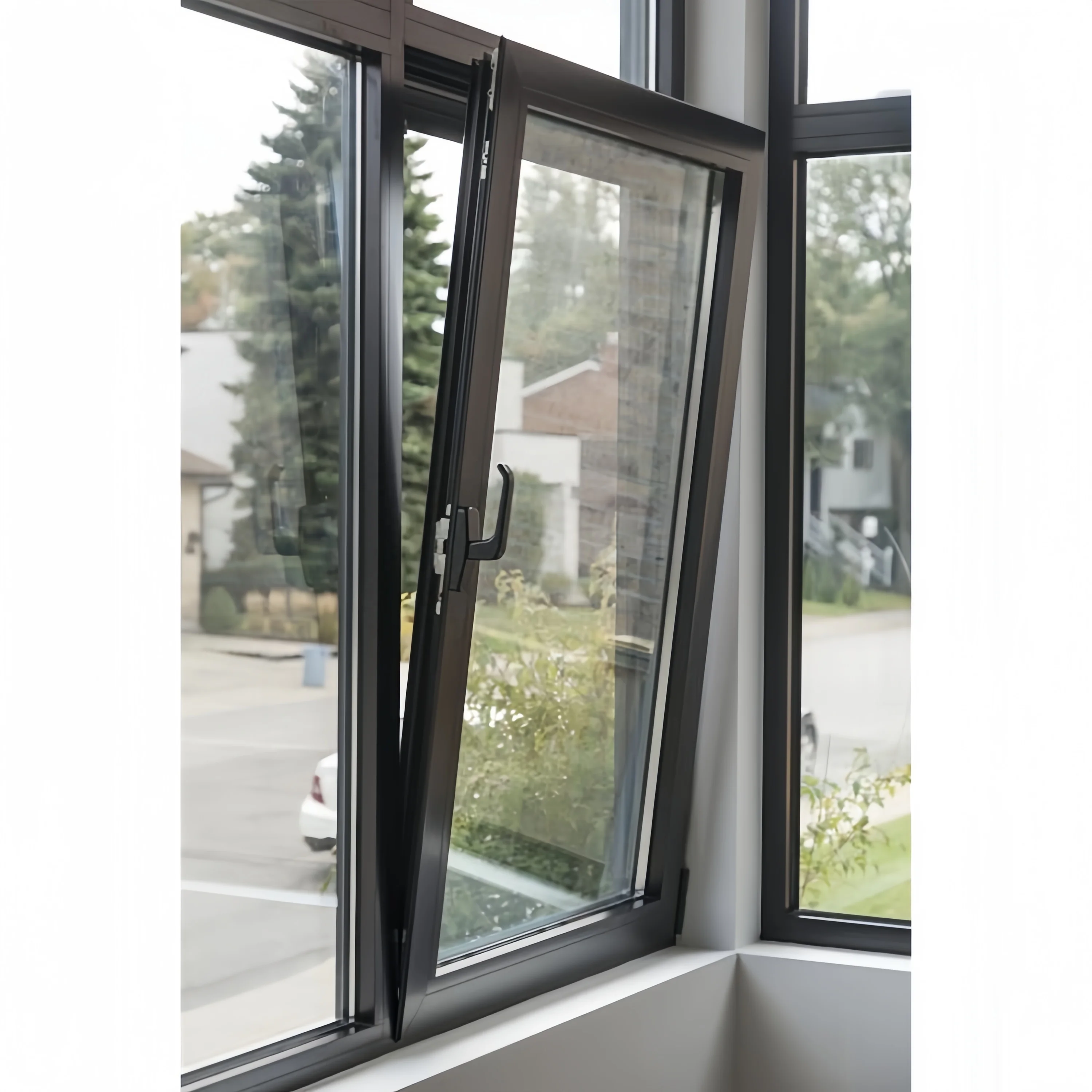 aluminum window Customized Hurricane proof double glass windows energy efficient outward swing tilt and turn casement window
