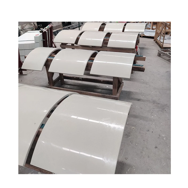 YDSTONE Artificial Stone Curved Plate Interior Decoration Pure White Nano Glass Slabs and Tile