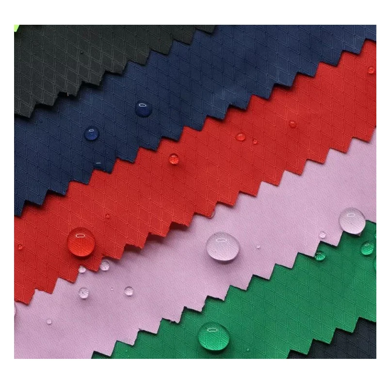 40D ultralight ripstop nylon fabric 40 denier nylon plaid fabric with pu coated for backpack DWR tent fabric