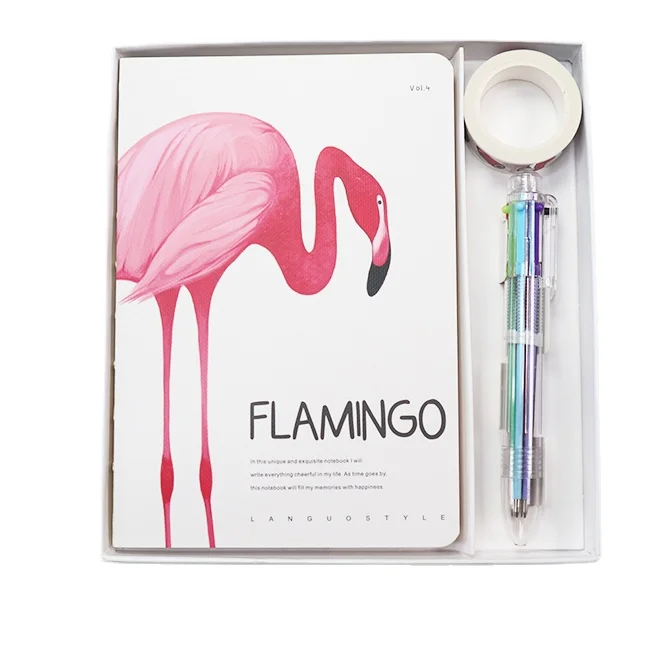 The new cute  cartoon flamingo Journal/Diary/Planner notebooks with pen for student/school