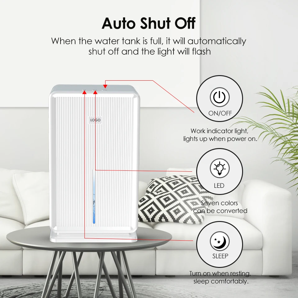 Hot Style Dehumidifier Machines Household ,Auto Shut Down ,Bucket Full Indicator Light , Raidly Dehumidification 3L 1000ML/D 60W