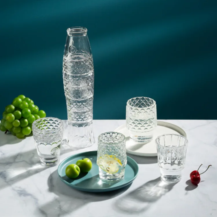 2022 unique creative koi fish shaped cup set 4 household living room drink glass cup manufacturers wholesale