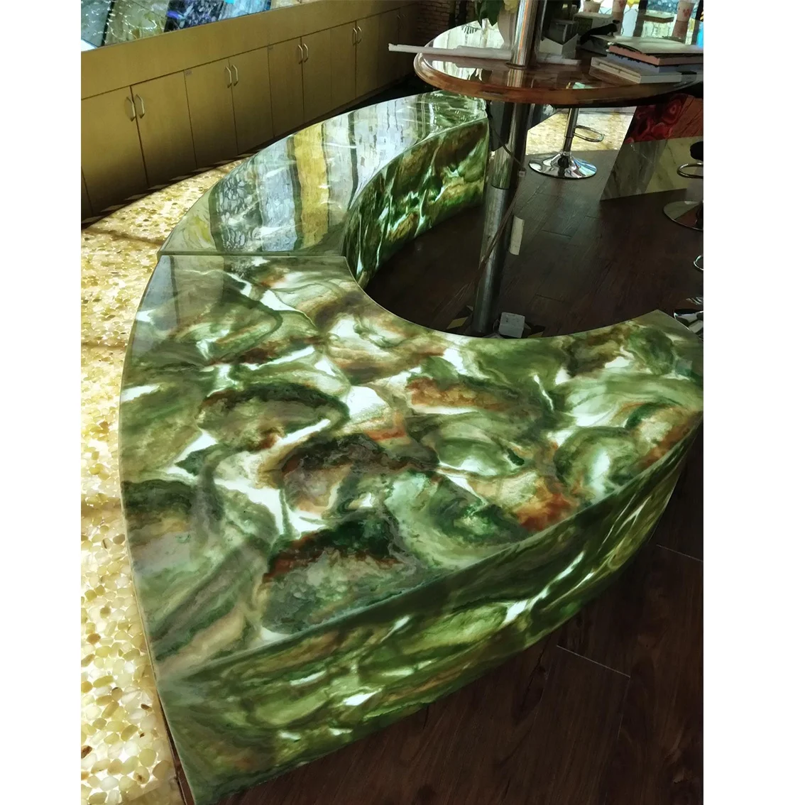 Green onyx translucent artificial stone faux alabaster sheets