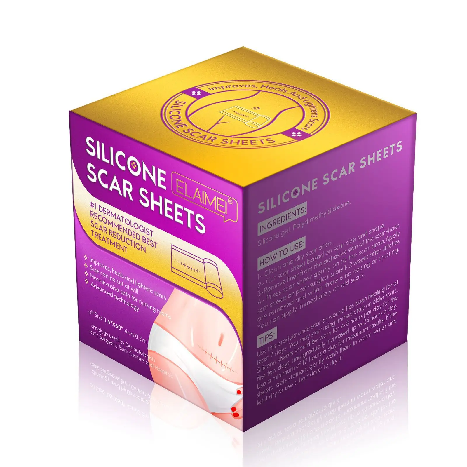 High Quality Removal Repairing Plaster Silicone Scar Reduction Sheets 1.5m Comfortable Invisible Transparent Patch
