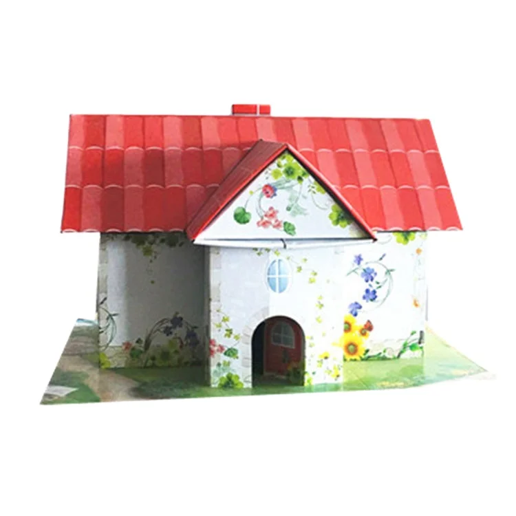 Professional manufacturer Customized Creative Popular DIY Paper Furniture Cardboard Toy House For Kids