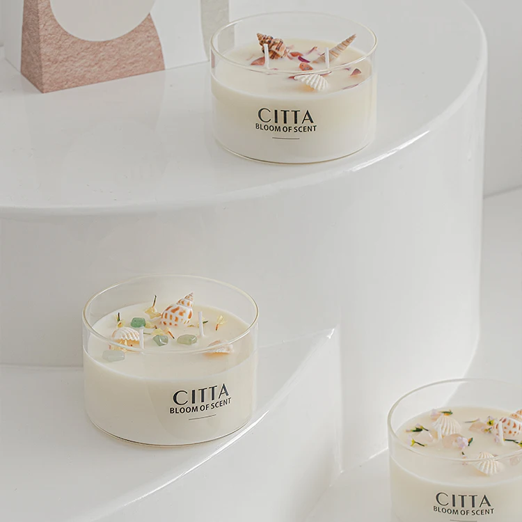 JY Spar shell birthday candle handmade soybean wax scented essential oil scented candle companion gift home decoration