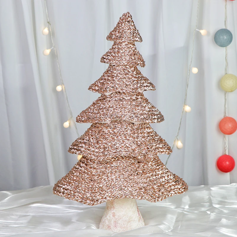High-quality Artificial Tabletop Christmas Tree Decorations supplied Weaving craft Christmas tree