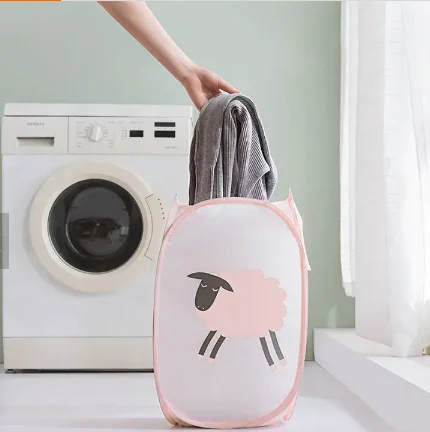 Waterproof Foldable Fabric Laundry Basket With Handles Storage Bin Home Bathroom Organizer Nursery Storage Dirty Laundry Basket