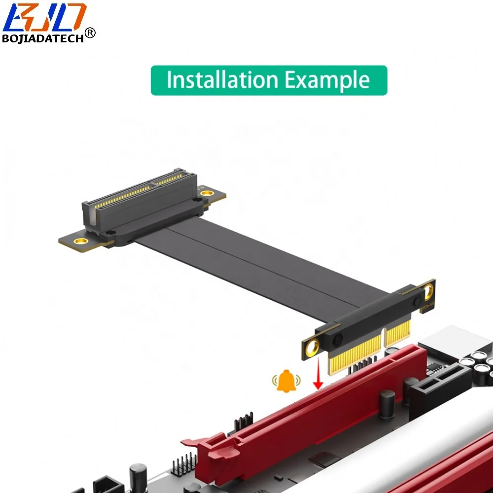PCI-E 4.0 PCIe 4X to X4 Riser Card Extension Cable 90D90D 0.1M 0.15M 0.2M 0.3M 0.4M 0.5M 0.6M 0.7M 0.8M 0.9M 1M 1.1M 1.2M