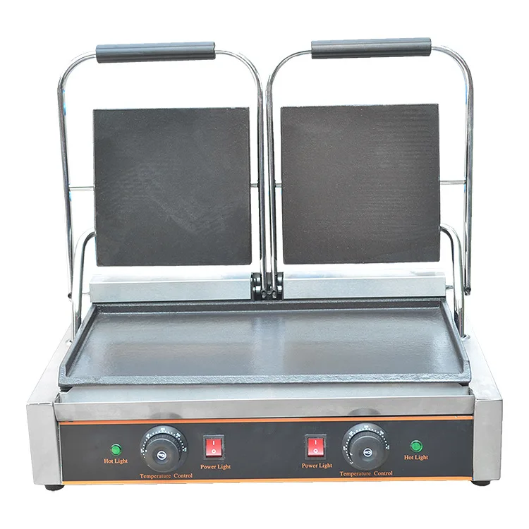 Nonstick Flat Contact Grill Press Double / Grill Panini Commercial