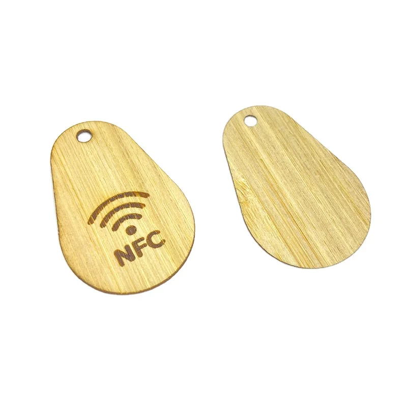 Индивидуальная печать деревянная бирка бамбуковая 13 56 мГц брелок NTAG213/215/216 программируемый NFC Брелок