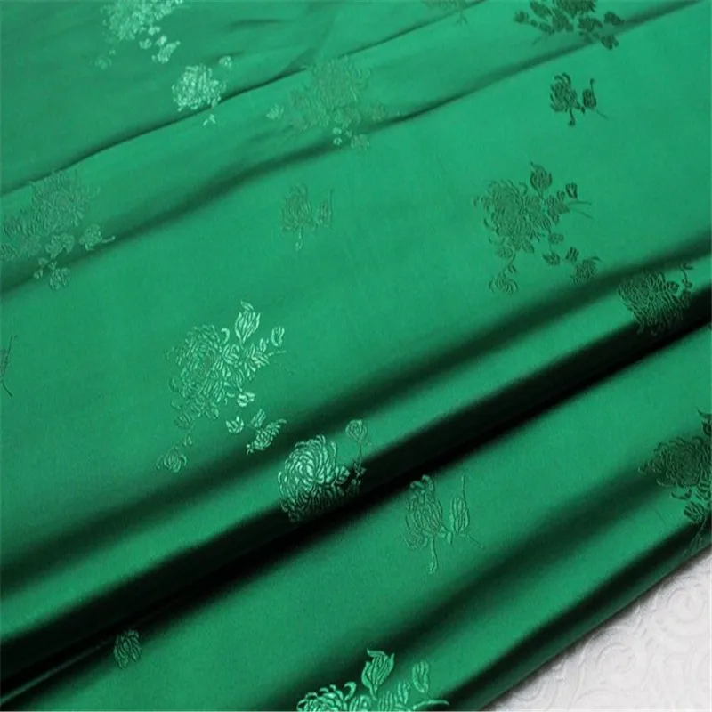 75cm Satin Many Colors Smooth Shiny  Jacquard Brocade Fabric  for Overcoat Pants Dress