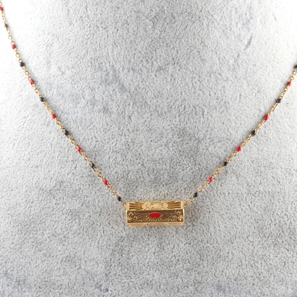 Boho Fashion Jewelry Necklace Pendant Trendy Turkish Enamel Neck Chain Evil Eyes Necklace for Women