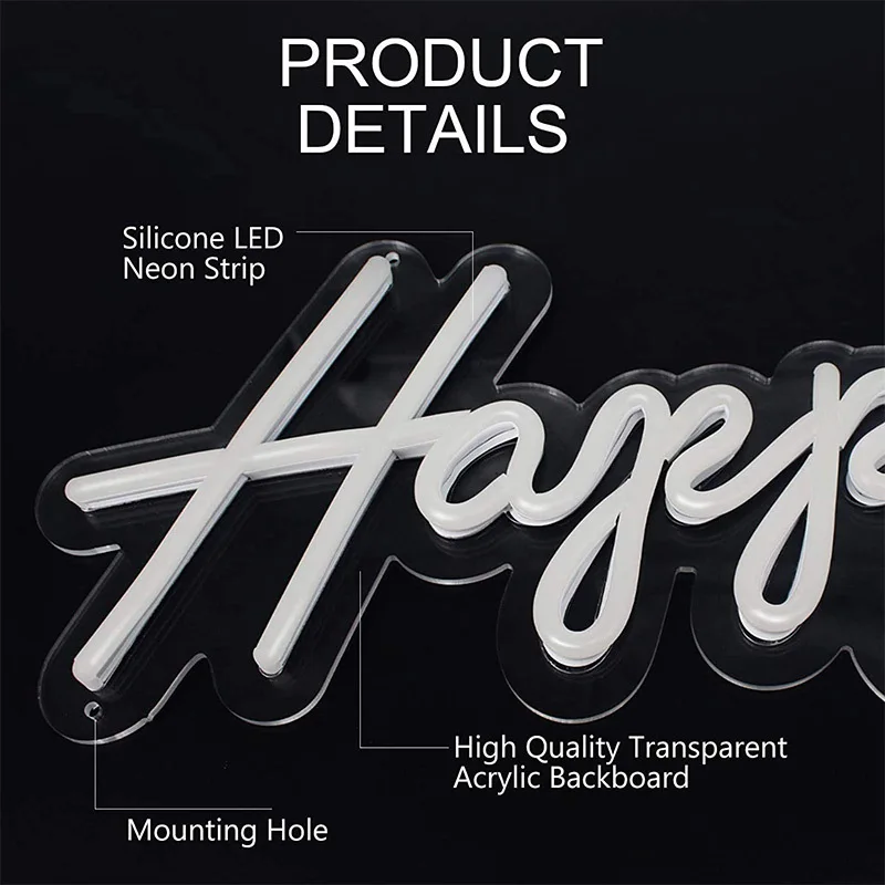 Happy birthday LED neon letters party background wall decoration good atmosphere glowing neon lights