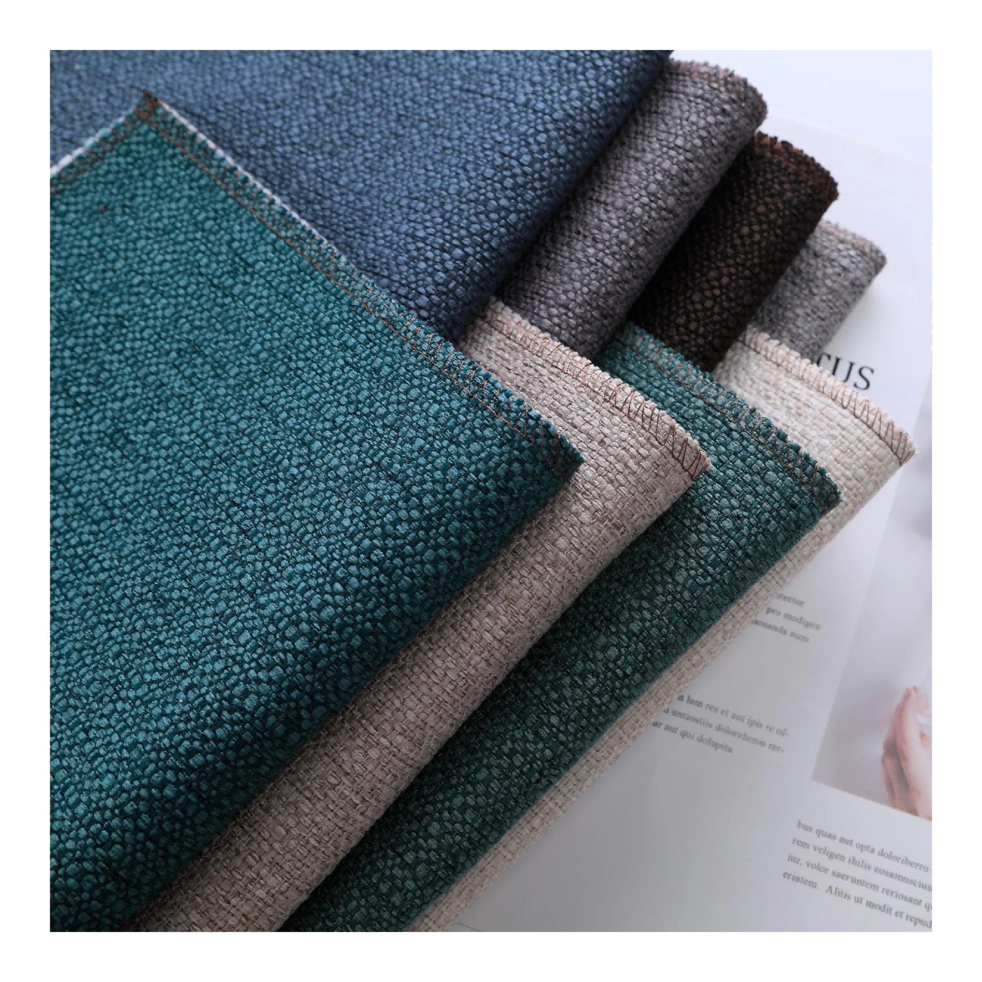 Home textiles home decoration fashionable linen look cheap fabric for sofa sets for living room modern