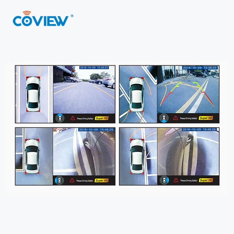 HS Hisilicon 360 Degree Panoramic 2D  AVM Birds Eye View Car Camera surrounding view System