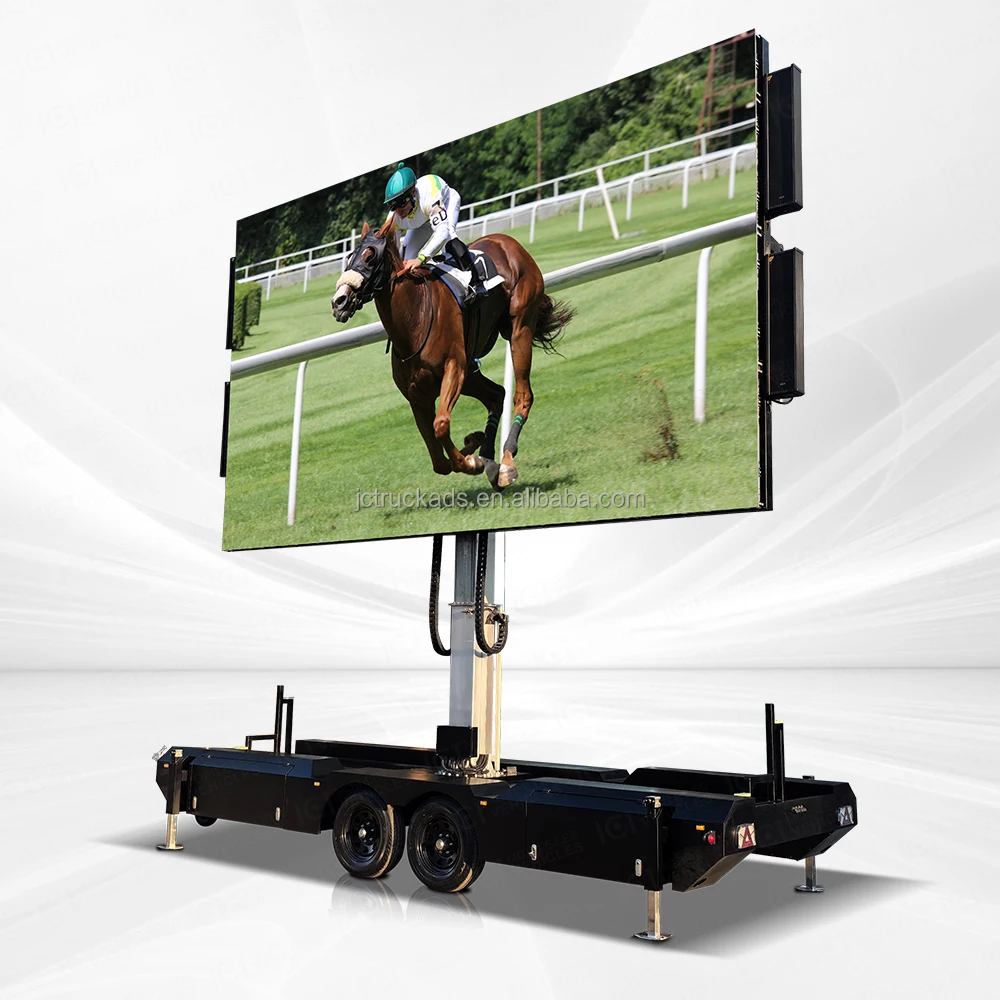 JCT 2024W JCT EF21W  rising 2.5m  LED Mobile Advertising Trailer Outdoor Billboard LED Truck Trailer Car Vehicle