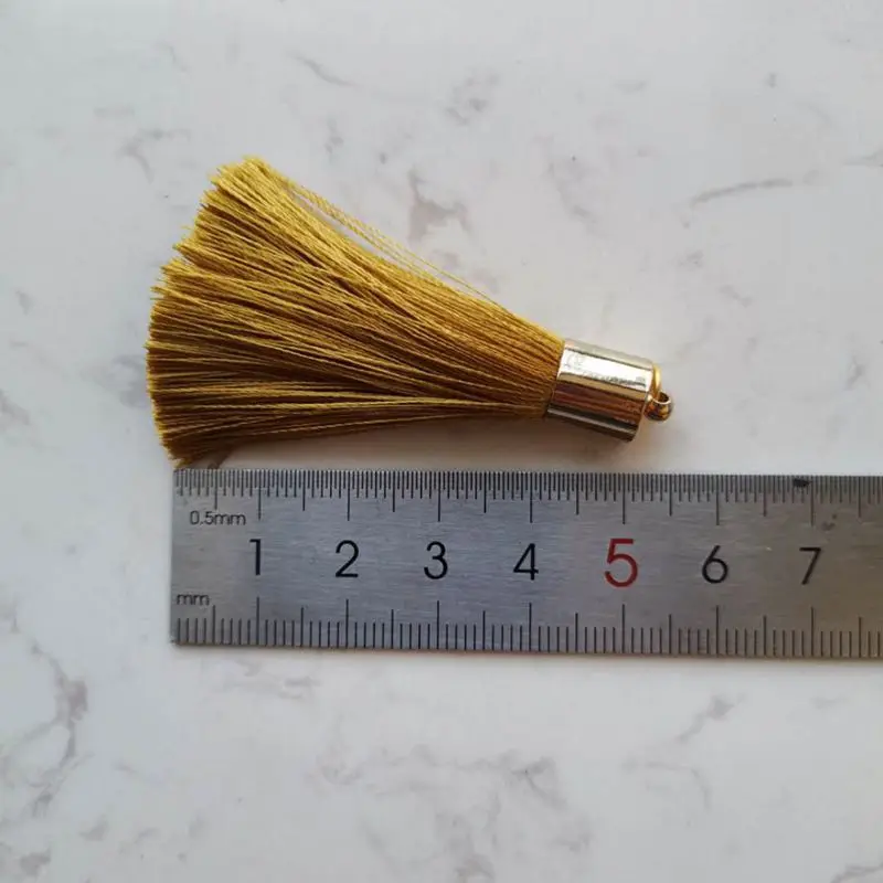NANA free sample 1000 colors 5cm gold silk  tassels for jewelry, 100% rayon tassel silk