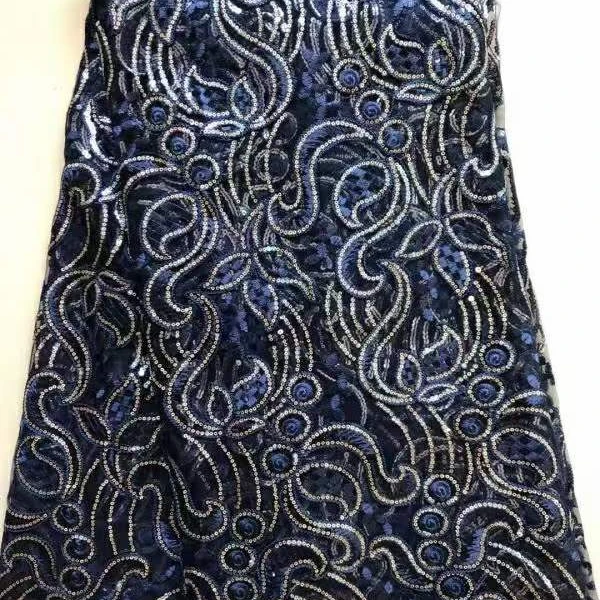 SATL Latest Lace Materials French Tulle Net Sequins Embroidery African Lace Fabric