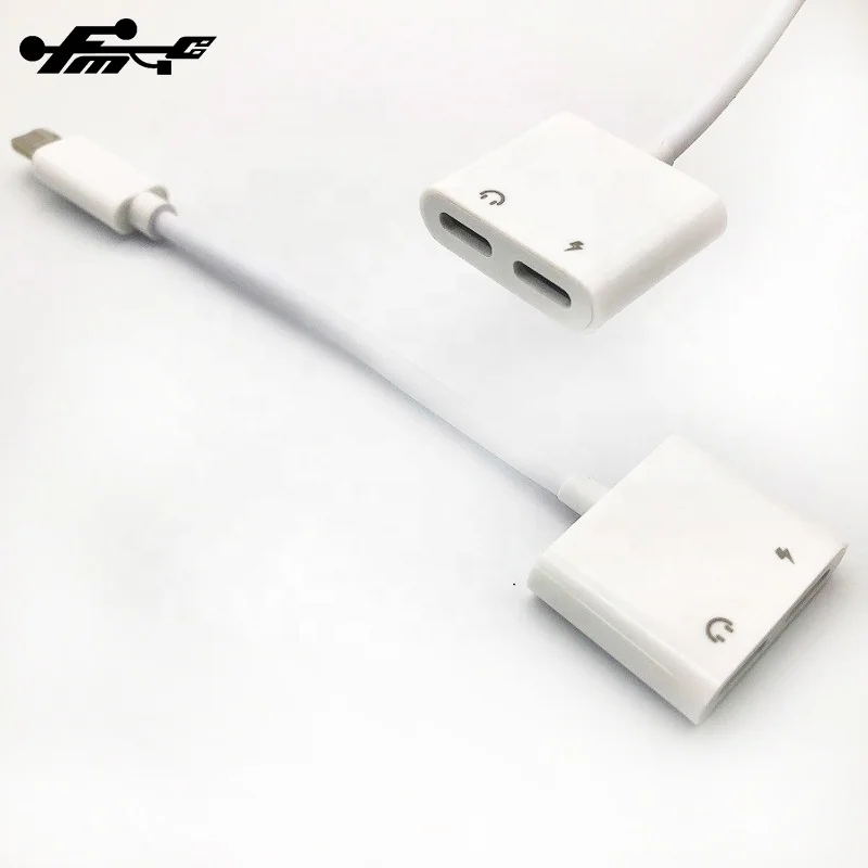 2 In 1 for iphone Earphone Audio Aux Splitter Headphone Jack Adapter