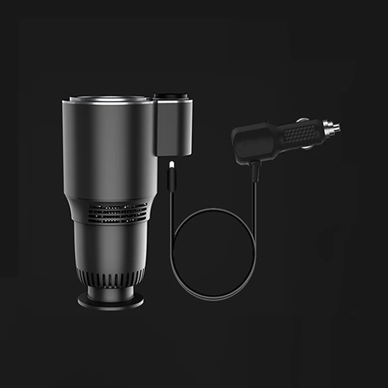 
2 In-1 Auto Hot Cold Holder Car Warmer Cooler Cup Temperature Control Travel Coffee Mug DC 12V Travel Stainless Steel Smart Cup 