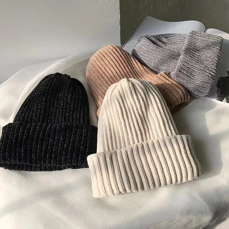 2025 new product winter manufacturer Customized blank custom beanie logo solid color warm cap winter beanie knit hat