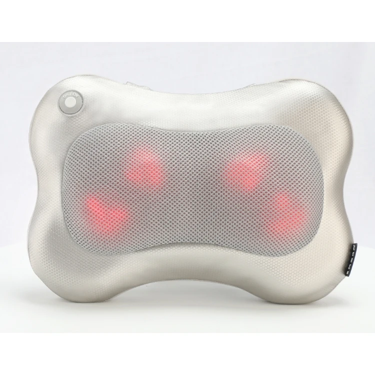 Portable Full Body Rolling Kneading Electric Heated Neck Massager Shoulder Waist Back Therapy Pain Shiatsu Massage Pillow